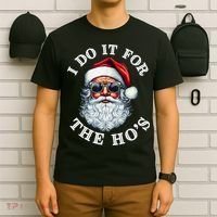 I Do It For The Hos Funny Inappropriate Christmas Santa Face T-Shirt thumb 6