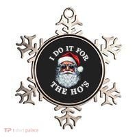 I Do It For The Hos Funny Inappropriate Christmas Santa Face Ornament thumb 0