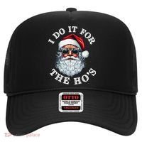 I Do It For The Hos Funny Inappropriate Christmas Santa Face Hat thumb 0