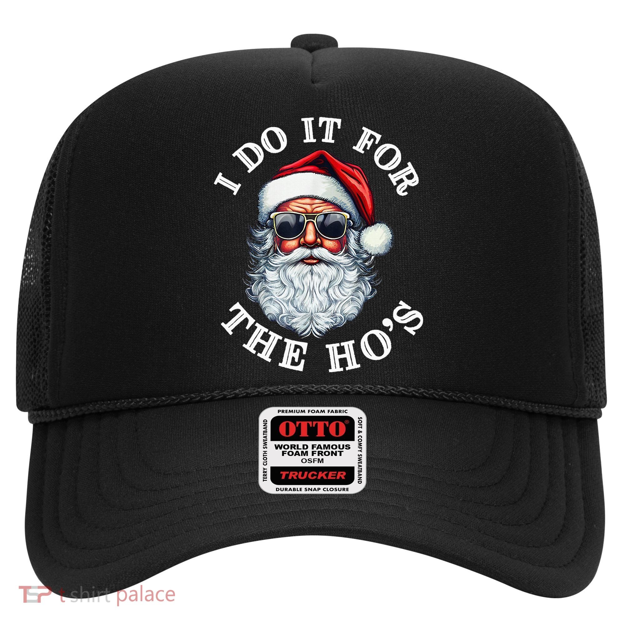 I Do It For The Hos Funny Inappropriate Christmas Santa Face Hat