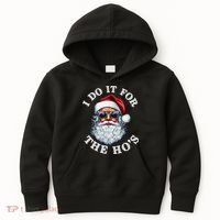I Do It For The Hos Funny Inappropriate Christmas Santa Face Kids Hoodie thumb 0