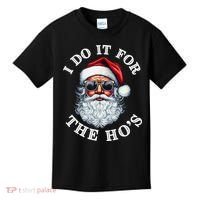 I Do It For The Hos Funny Inappropriate Christmas Santa Face Kids T-Shirt thumb 0