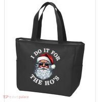 I Do It For The Hos Funny Inappropriate Christmas Santa Face Tote Bag thumb 3