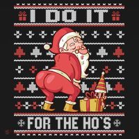 I Do It For The Hos Twerking Santa Rude Christmas Sweater Gift Women's Hoodie thumb 2