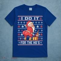 I Do It For The Hos Twerking Santa Rude Christmas Sweater Gift T-Shirt thumb 5