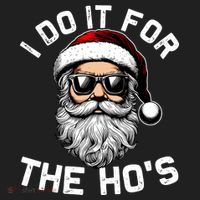 I Do It For The Hos Inappropriate Christmas Funny Santa Face Beanie thumb 2