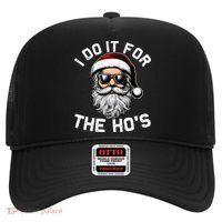 I Do It For The Hos Inappropriate Christmas Funny Santa Face Hat thumb 0