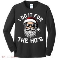 I Do It For The Hos Inappropriate Christmas Funny Santa Face Kids Long Sleeve Shirt thumb 0