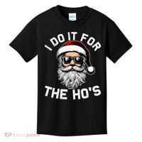 I Do It For The Hos Inappropriate Christmas Funny Santa Face Kids T-Shirt thumb 0