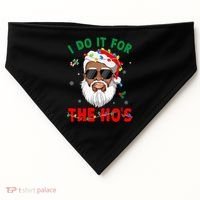 I Do It For The Hos African American Santa Black Xmas Pjs USA-Made Doggie Bandana thumb 0