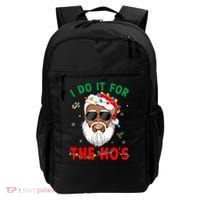 I Do It For The Hos African American Santa Black Xmas Pjs Backpack thumb 0