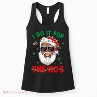 I Do It For The Hos African American Santa Black Xmas Pjs Women's Tank Top thumb 0