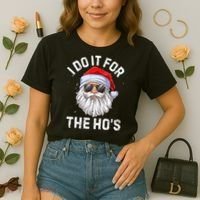 I Do It For The HoS Funny Inappropriate Christmas Santa Comfort Colors Boxy T-Shirt thumb 2
