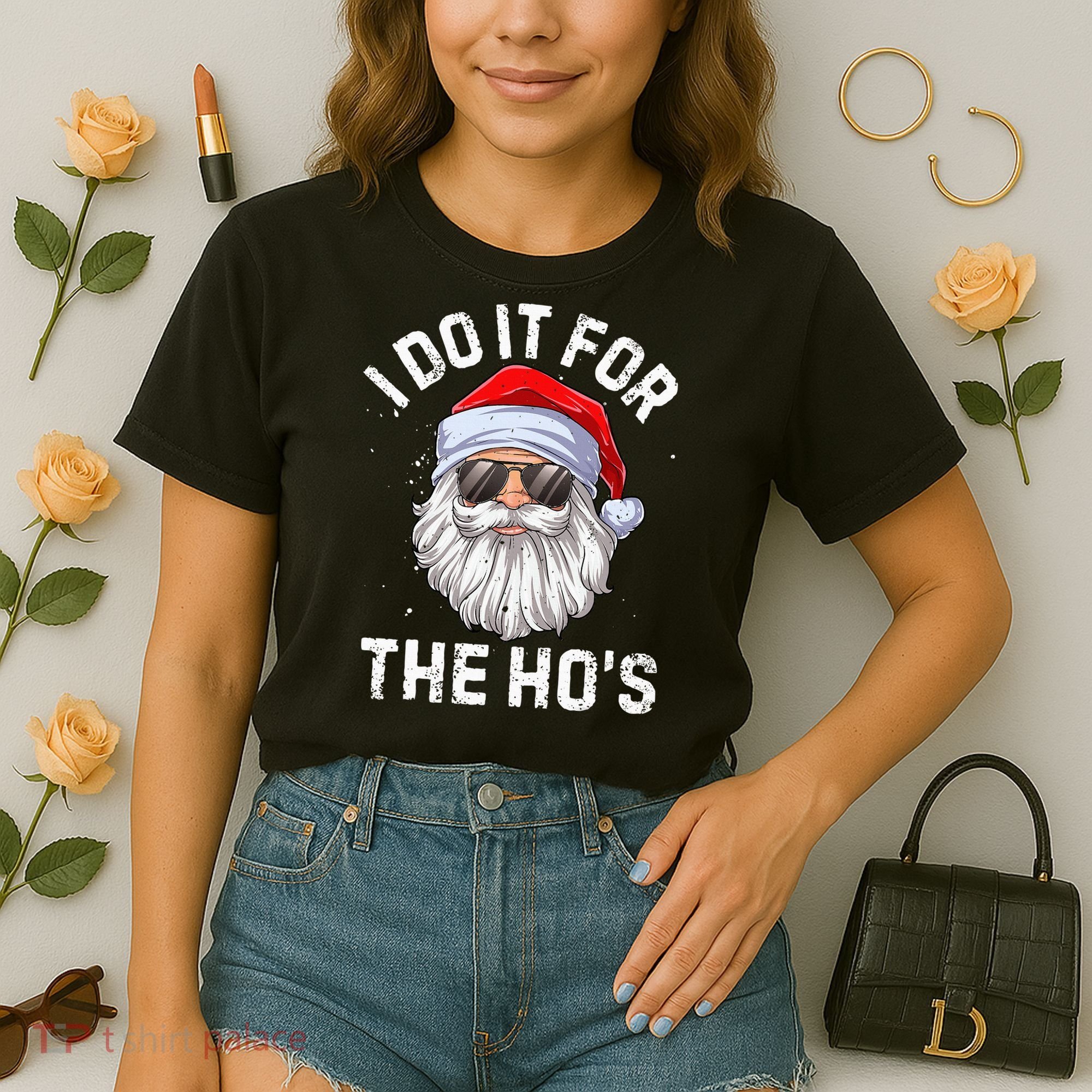 I Do It For The HoS Funny Inappropriate Christmas Santa Comfort Colors Boxy T-Shirt