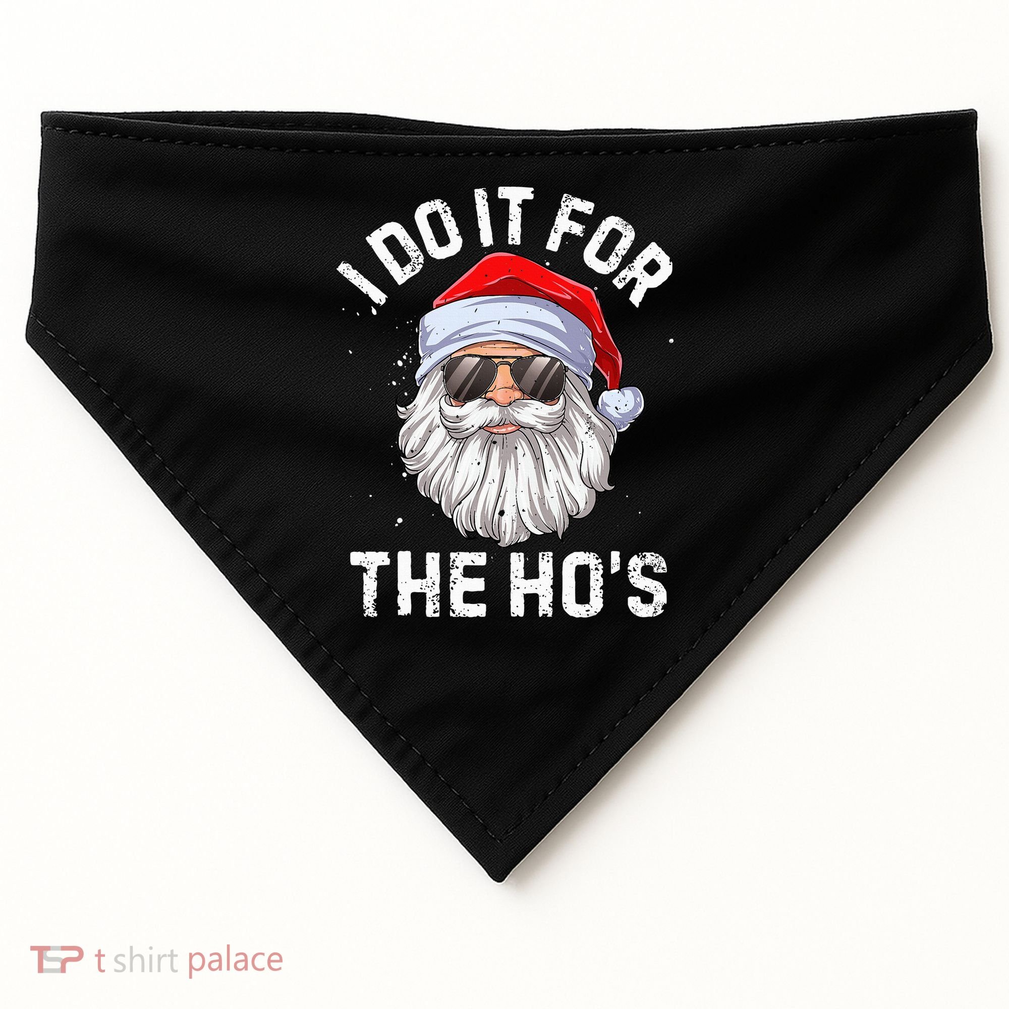 I Do It For The HoS Funny Inappropriate Christmas Santa USA-Made Doggie Bandana