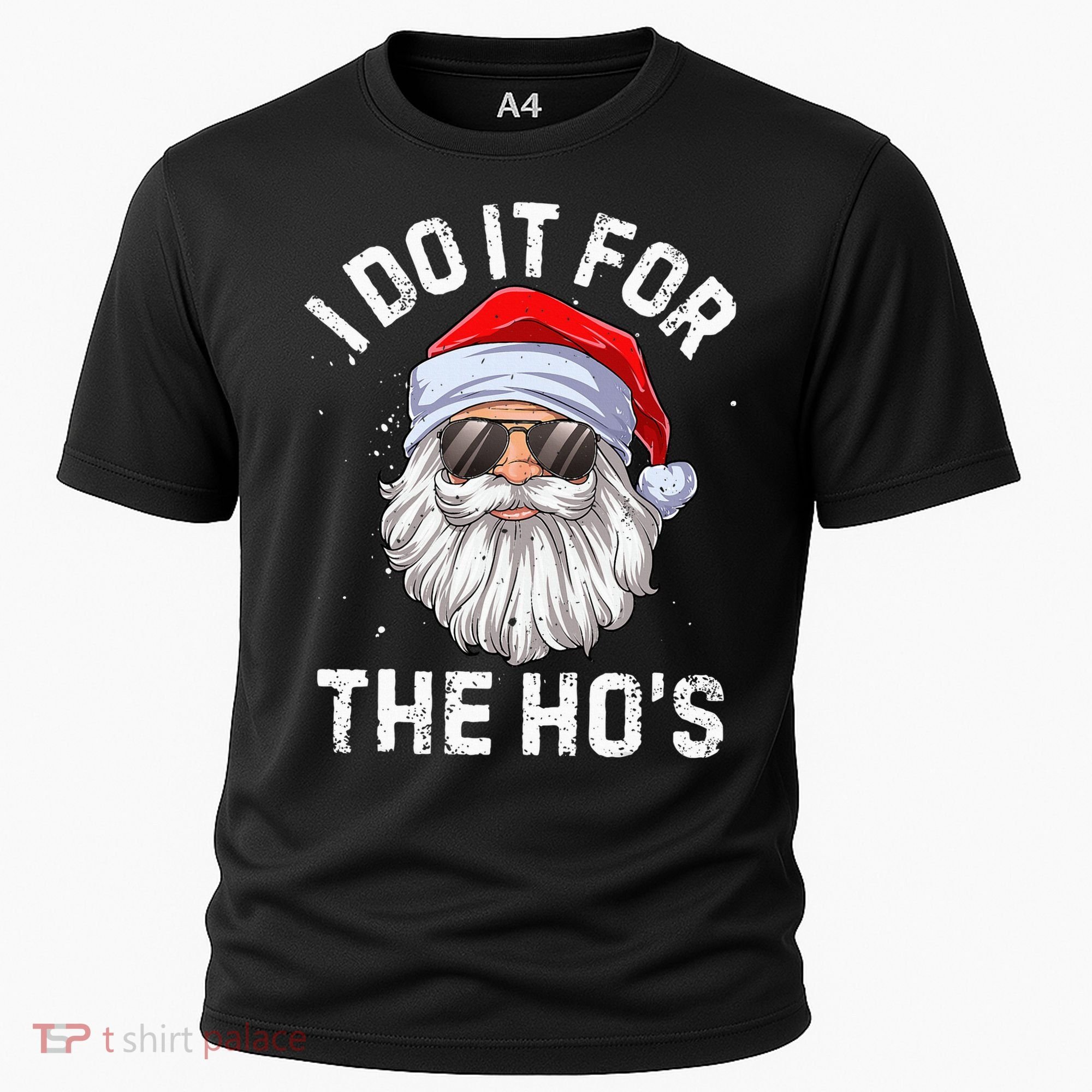 I Do It For The HoS Funny Inappropriate Christmas Santa Cooling Performance Crew T-Shirt