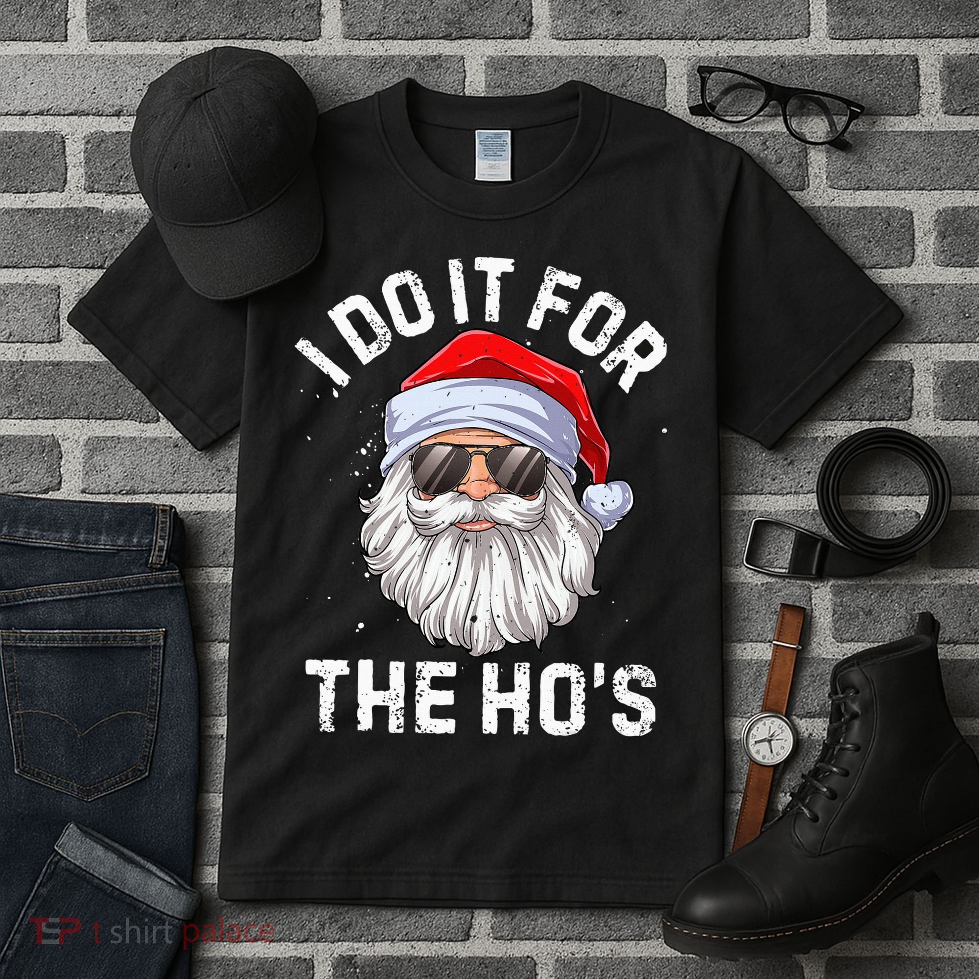 I Do It For The HoS Funny Inappropriate Christmas Santa Tall T-Shirt
