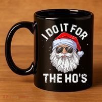 I Do It For The HoS Funny Inappropriate Christmas Santa 11oz C Handle Ceramic Mug thumb 4