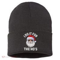 I Do It For The HoS Funny Inappropriate Christmas Santa Sustainable Knit Beanie thumb 0