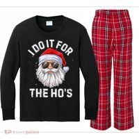 I Do It For The HoS Funny Inappropriate Christmas Santa Kids Long Sleeve Plaid Pajama Set thumb 0