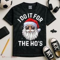 I Do It For The HoS Funny Inappropriate Christmas Santa Kids Tie-Dye T-Shirt thumb 2