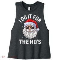 I Do It For The HoS Funny Inappropriate Christmas Santa Women's Racerback Cropped Tank thumb 0