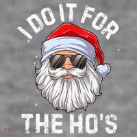 I Do It For The HoS Funny Inappropriate Christmas Santa Women's Racerback Cropped Tank thumb 2