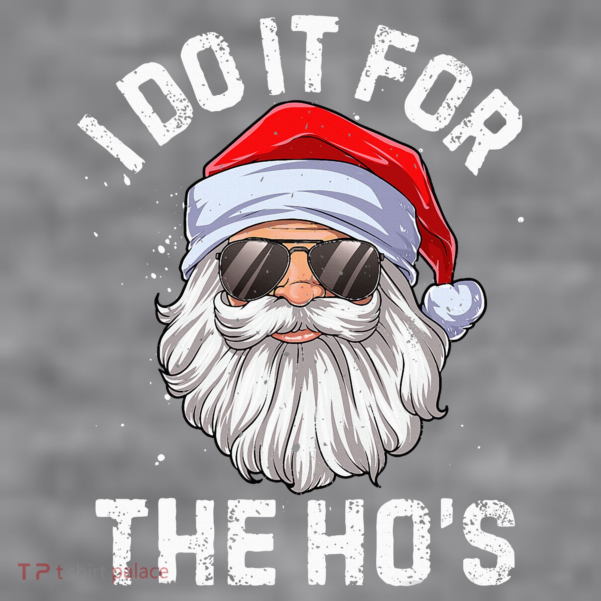 I Do It For The HoS Funny Inappropriate Christmas Santa Women's Racerback Cropped Tank