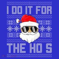 I Do It For The Hos Gift Santa Black Ugly Sweater Christmas Gift Toddler Hoodie thumb 2