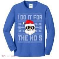 I Do It For The Hos Gift Santa Black Ugly Sweater Christmas Gift Kids Long Sleeve Shirt thumb 0