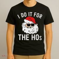I Do It For The Hos Christmas In July Santa Claus T-Shirt thumb 3