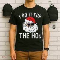 I Do It For The Hos Christmas In July Santa Claus T-Shirt thumb 6