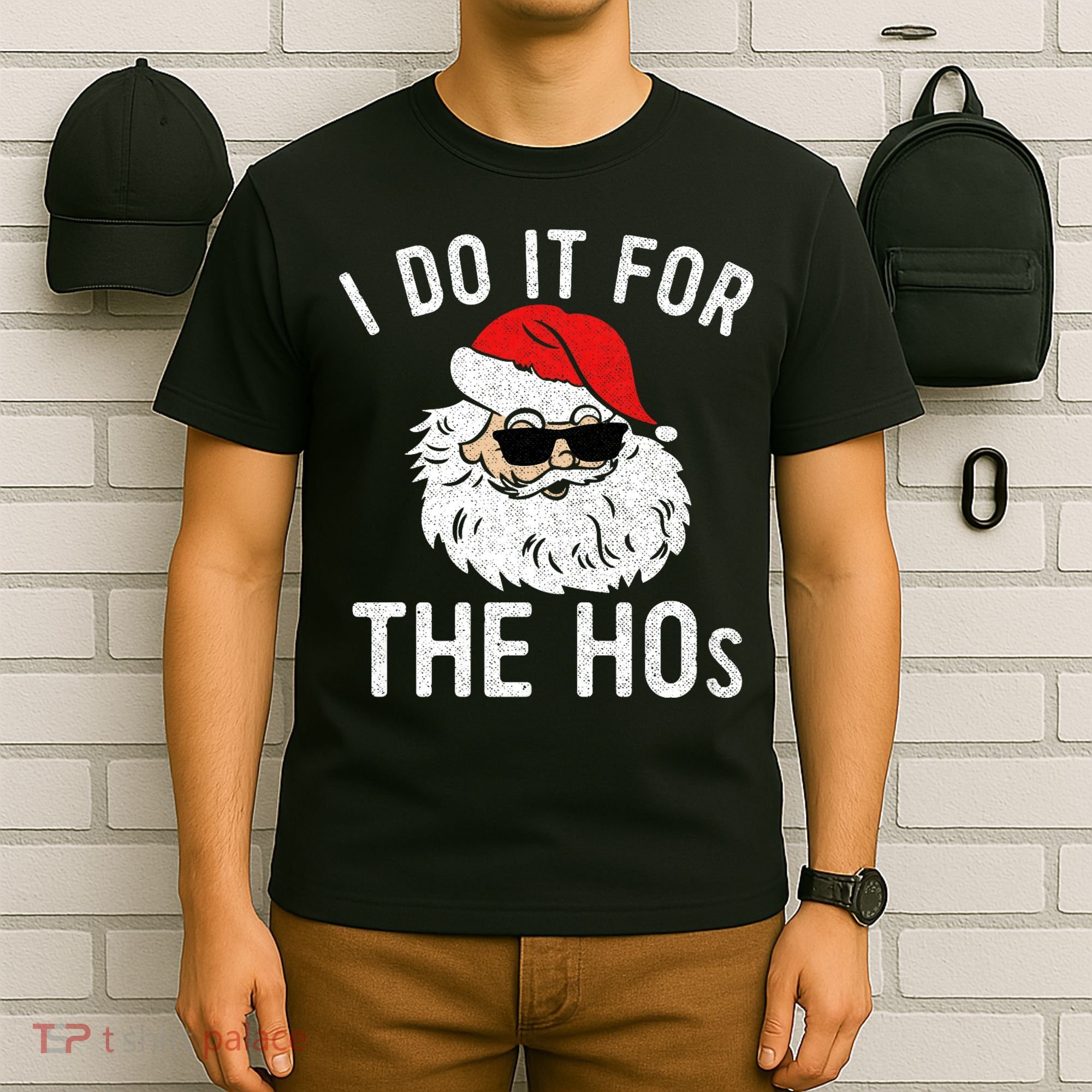 I Do It For The Hos Christmas In July Santa Claus T-Shirt