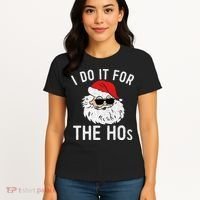 I Do It For The Hos Christmas In July Santa Claus Women's T-Shirt thumb 4