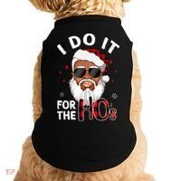 I Do It For The Hos Christmas African American Santa Black Doggie Tank thumb 0