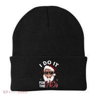 I Do It For The Hos Christmas African American Santa Black Beanie thumb 0