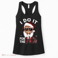 I Do It For The Hos Christmas African American Santa Black Women's Tank Top thumb 0