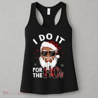 I Do It For The Hos Christmas African American Santa Black Women's Tank Top thumb 3