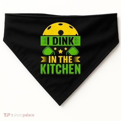 I Dink In The Kitchen Funny Pickleball USA-Made Doggie Bandana