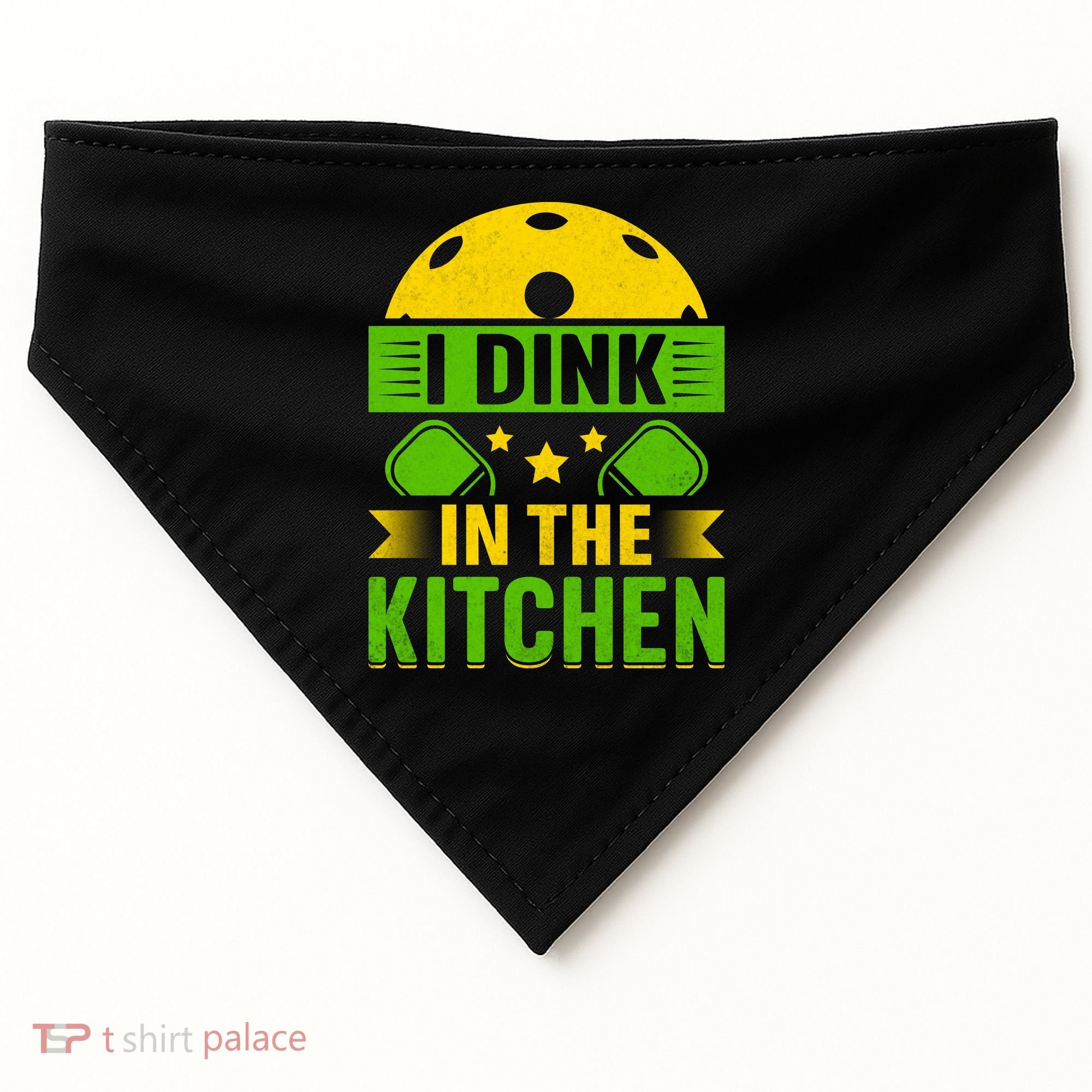 I Dink In The Kitchen Funny Pickleball USA-Made Doggie Bandana