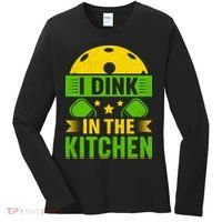 I Dink In The Kitchen Funny Pickleball Women's Long Sleeve Shirt thumb 0