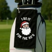 I Do It For The Ho&39;s Funny Christmas Golf Towel thumb 2