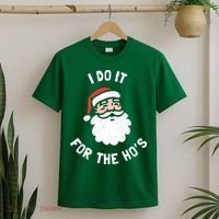 I Do It For The Ho&39;s Funny Christmas T-Shirt thumb 2