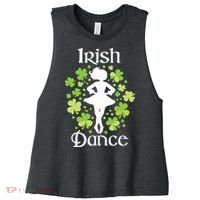 Irish Dance Irish Dancer Ceili Reel Dance Women's Racerback Cropped Tank thumb 0