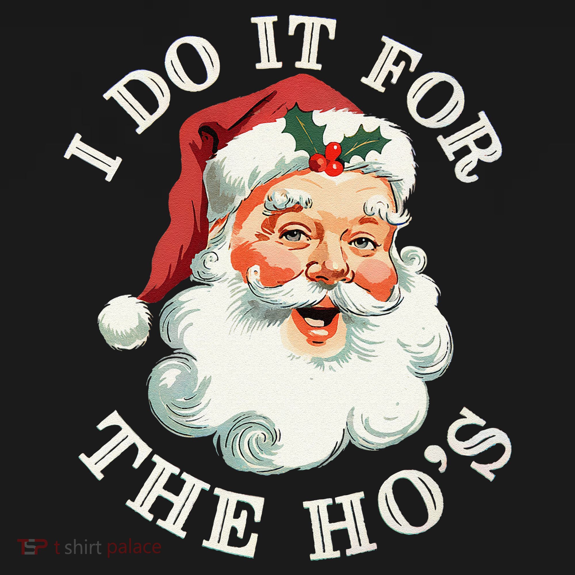 I Do It For The Hos Funny Inappropriate Christmas Santa Face Gift Women's Hoodie