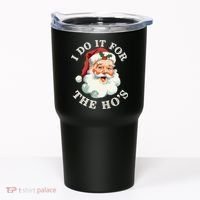 I Do It For The Hos Funny Inappropriate Christmas Santa Face Gift Tumbler thumb 0