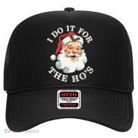 I Do It For The Hos Funny Inappropriate Christmas Santa Face Gift Hat thumb 0