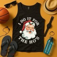 I Do It For The Hos Funny Inappropriate Christmas Santa Face Gift Tank Top thumb 4