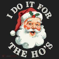 I Do It For The Hos Funny Inappropriate Christmas Santa Face Gift Golf Towel thumb 3