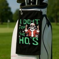 I Do It For The HoS Funny Christmas Santa Claus Golf Towel thumb 2